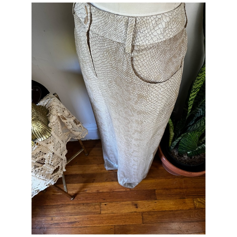 Carlisle Silk snakeskin high waist wide trousers - Picture 4 of 9